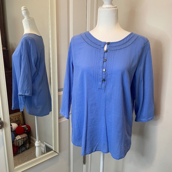 J. Jill Tops J Jill Blue Gauze Top Mp Poshmark